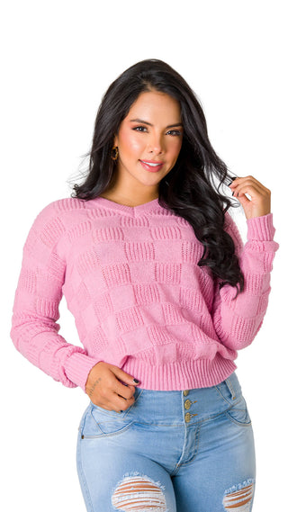 Sueter Cuello en V 5B5982S - Rosado
