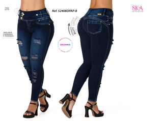 Holder Jeans Levantacola Bota Skinny 52408DPAP-B - Petroleo