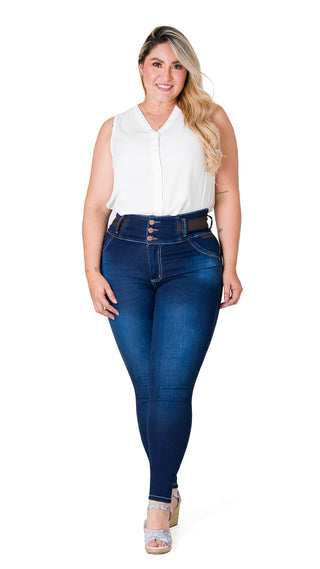 Jeans Levanta Cola Area7 40633PAP-B - Petroleo