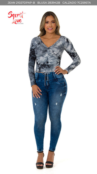 Blusa Estampada Manga Larga 2B3942B - Estampado