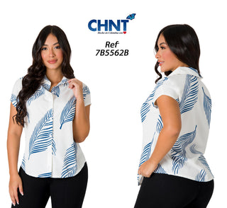 Blusa Con Cuello Camisero Y Botones 7B5562B - Estampado