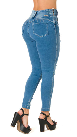 Ireland Jeans Skinny Levanta Cola Tiro Alto 40524DPNT-B - Azul Claro