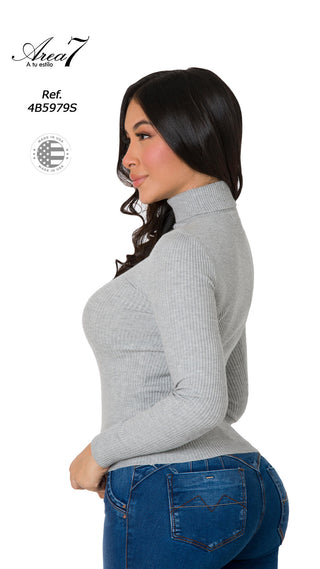 Sueter cuello tortuga 4B5979S - Gris