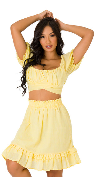 Conjunto De Falda Y Top 7V4407FAMN - Amarillo