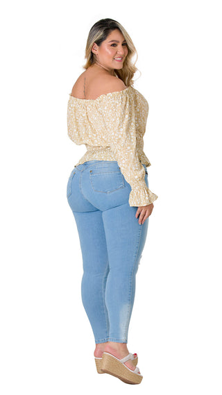Jeans Levantacola Skinny CHNT 71292DPAP-B - Azul Claro