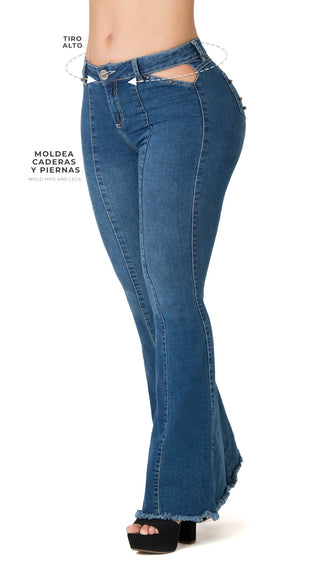 Hellydd Jeans Levantacola Bota Campana 21237PDC-B - Azul Medio