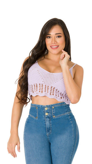 Blusa Tejida de Punto 4B4447C - Lila