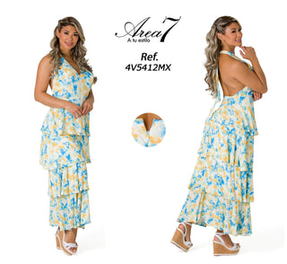  Vestido Maxi Escalonado 4V5412MX - Estampado