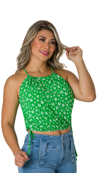 Blusa Con Cordones De Ajuste 2B5436C - Verde