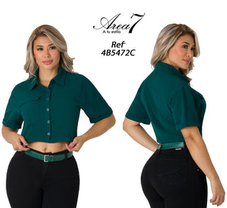 Blusa Camisera Crop 4B5472C - Verde