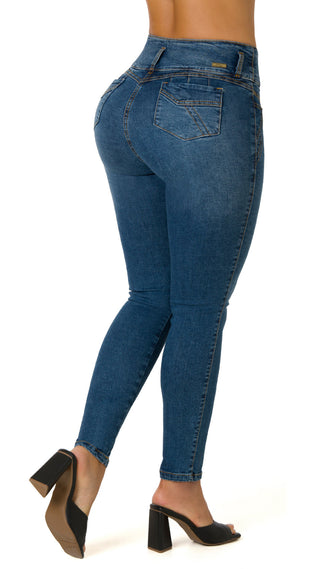 Heli Jeans Levantacola Bota Skinny 21235PAP-B  - Azul Medio