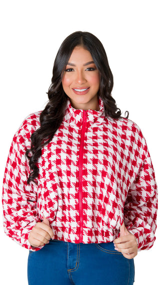 Chaqueta Bicolor Con Cierre 7B5833CH - Rojo