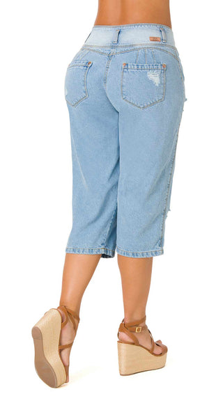Maravy Capris Levantacola Pretina Normal 52399CAPN-B - Hielo