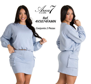 Conjunto Falda Manga larga 4V5074FAMN - Azul