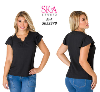 Blusa con mangas en bolero 5B5237B - Negro