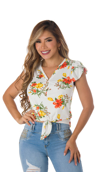 Blusa Estampada Con Ajuste Delantero 2B4689B - Estampado