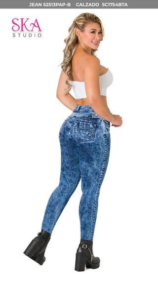 Jean Levanta cola skinny Ska 52513PAP-B - Azul Oscuro