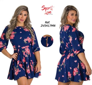 Vestido Estampado Manga Larga 2V5417MN - Estampado