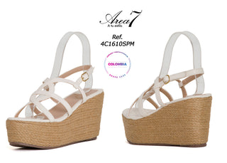 Sandalia Plataforma Cruzado 4C1610SPM - Blanco