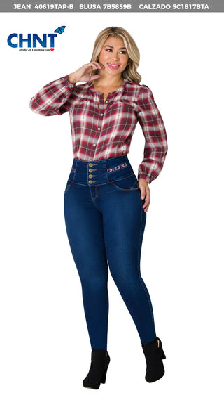 Blusa manga larga y cuello redondo 7B5859B - Vinotinto