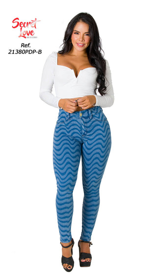 Jean Levanta Cola Skinny Secret Love 21380PDP-B - Azul Oscuro