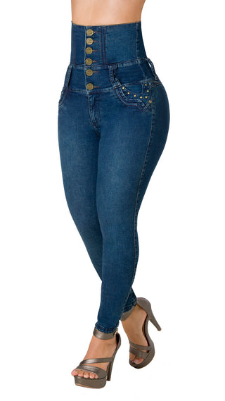 Griffin Jeans Levantacola Bota Skinny 21123CTCP-N - Azul Oscuro