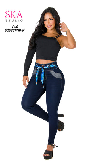 Jean Levanta Cola Skinny SKA 52533PNP-N - Azul Oscuro