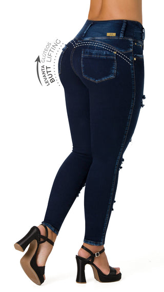 Holder Jeans Levantacola Bota Skinny 52408DPAP-B - Petroleo