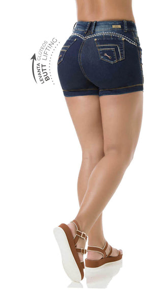 Ortega Shorts Levantacola Pretina Delgada 52193SHPD-B - Azul Oscuro