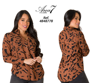Blusa Camisera Con Estampado 4B4877B - Estampado