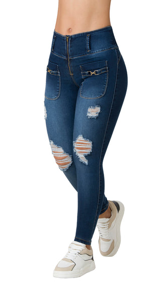 Jeans levanta cola skinny ska 52523DPAP-N - Azul Oscuro