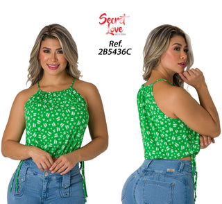Blusa Con Cordones De Ajuste 2B5436C - Verde