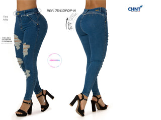 Harriette Jeans Levantacola Bota Skinny 71141DPDP-N - Azul Medio