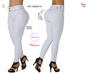 Debera Jeans Levantacola Bota Skinny 20825P-N - Blanco