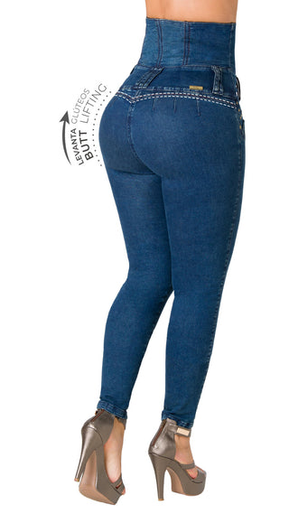 Griffin Jeans Levantacola Bota Skinny 21123CTCP-N - Azul Oscuro