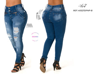 Higgins Jeans Levantacola Bota Skinny 40527DPNP-B - Azul Medio