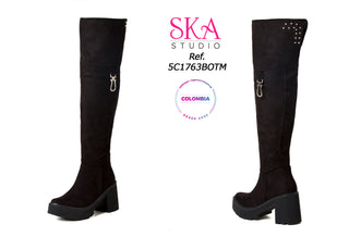 Botas largas con tacon bajo 5C1763BOTM - Negro