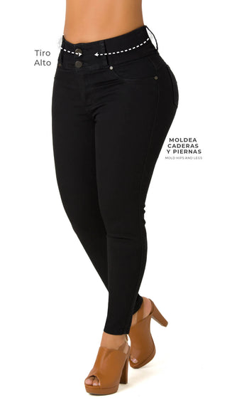 Conni Jeans Skinny Levanta Cola Tiro Alto 70698P-B - Negro