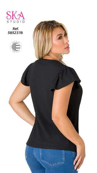 Blusa con mangas en bolero 5B5237B - Negro