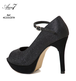 Calzado Modelo Tacon 4C231CETA - Negro Escarchado