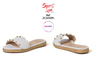 Sandalia Modelo Plana  2C325SPL  - Blanco