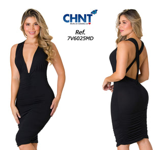 Vestido Midi 7V6025MD - Negro