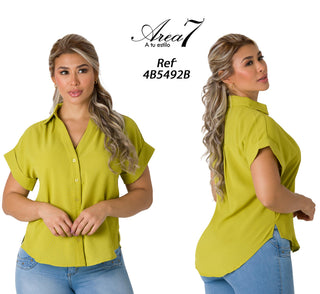 Blusa Escote En V 4B5492B  - Verde