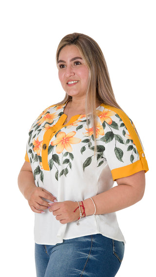 Blusa Manga Corta Con Estampado 5B2785P - Estampado