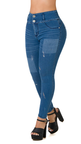 Jean Levanta cola tobillero CHNT 71286PNT-B - Azul Medio