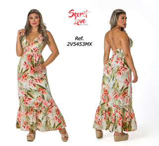 Maxi Vestido Estampado Tropical 2V5453MX - Estampado