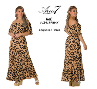 Set 2 Piezas Blusa Y Falda Larga 4V5418FAMX - Estampado
