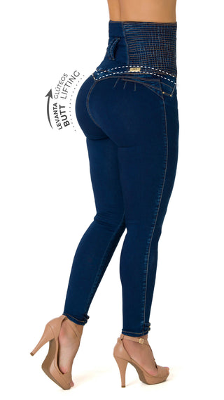 ItatI Jeans Skinny  Levanta Cola Super Alto 52313CTT-N - Azul Oscuro