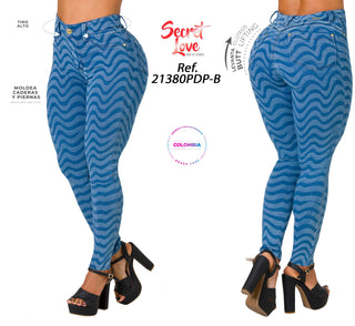 Jean Levanta Cola Skinny Secret Love 21380PDP-B - Azul Oscuro