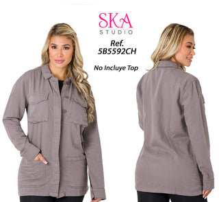 Chaqueta con botones 5B5592CH - Gris